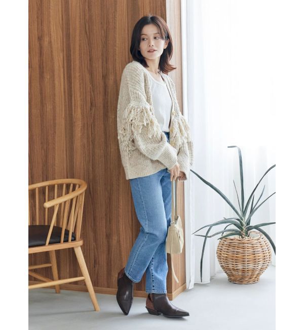 Ungrid「フリンジデザインニットカーディガン」|カーディガン|