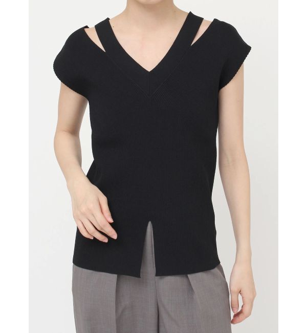 LAGUNAMOON「ダブルVネックニットプルオーバー」|ニット・セーター|