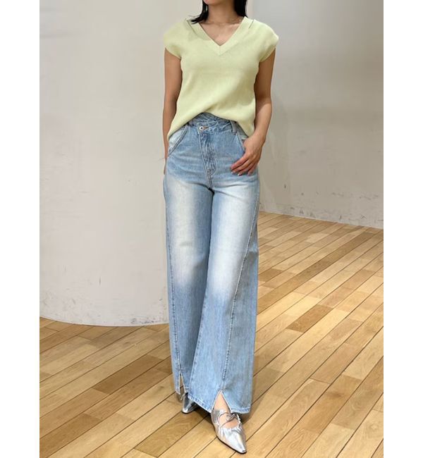 LAGUNAMOON「ダブルVネックニットプルオーバー」|ニット・セーター|