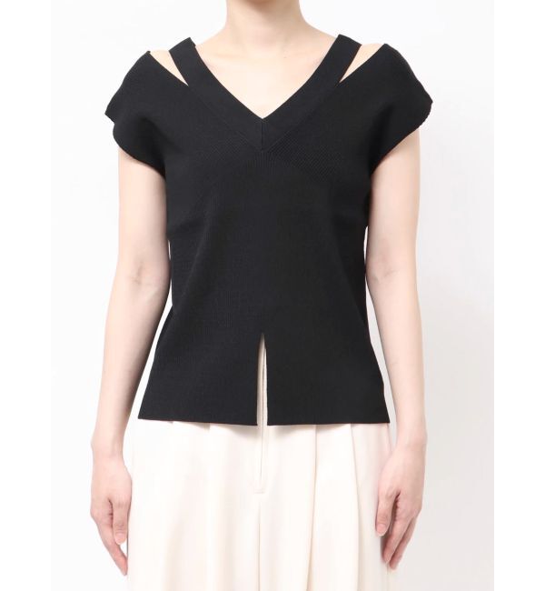 LAGUNAMOON「ダブルVネックニットプルオーバー」|ニット・セーター|