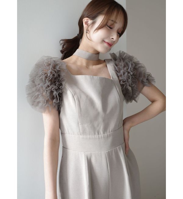 LAGUNAMOON「【ソンイさんコラボ】LADYチュールショルダーパンツドレス」|ドレス|