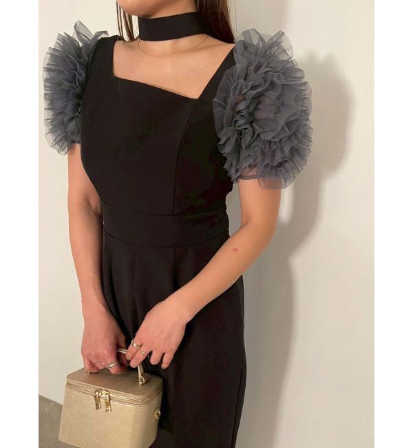 LAGUNAMOON「【ソンイさんコラボ】LADYチュールショルダーパンツドレス」|ドレス|