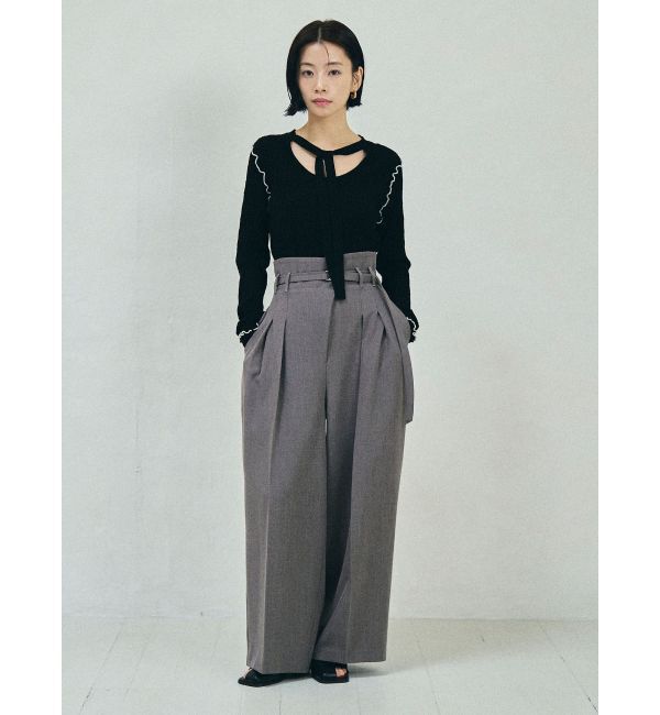 LAGUNAMOON「デザインリブボウタイニットプルオーバー」|ニット・セーター|