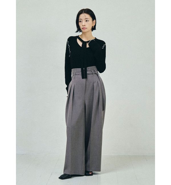 LAGUNAMOON「デザインリブボウタイニットプルオーバー」|ニット・セーター|