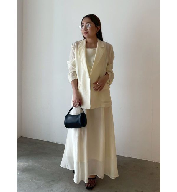 LAGUNAMOON「シェルボタンシアージャケット」|テーラードジャケット|