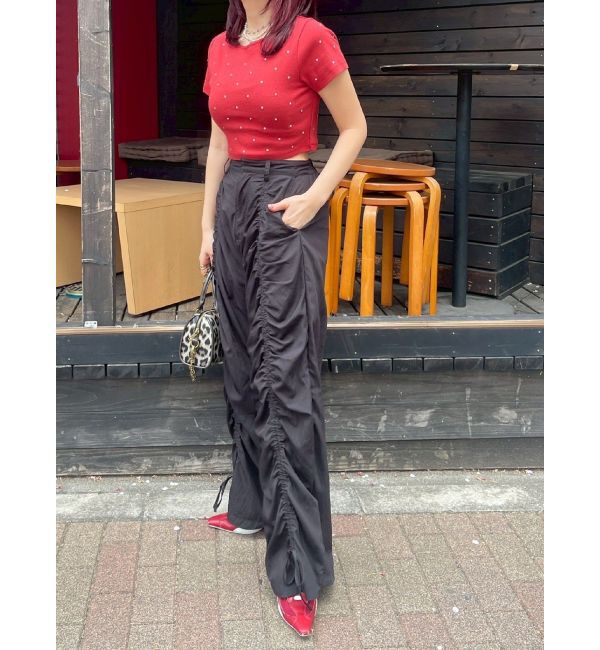 EVRIS「ラインストーンコンパクトＴシャツ」|Tシャツ・カットソー|