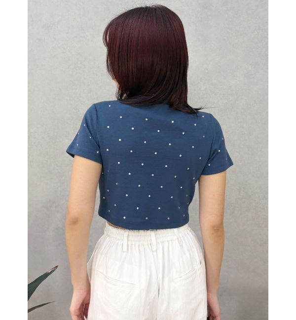 EVRIS「ラインストーンコンパクトＴシャツ」|Tシャツ・カットソー|