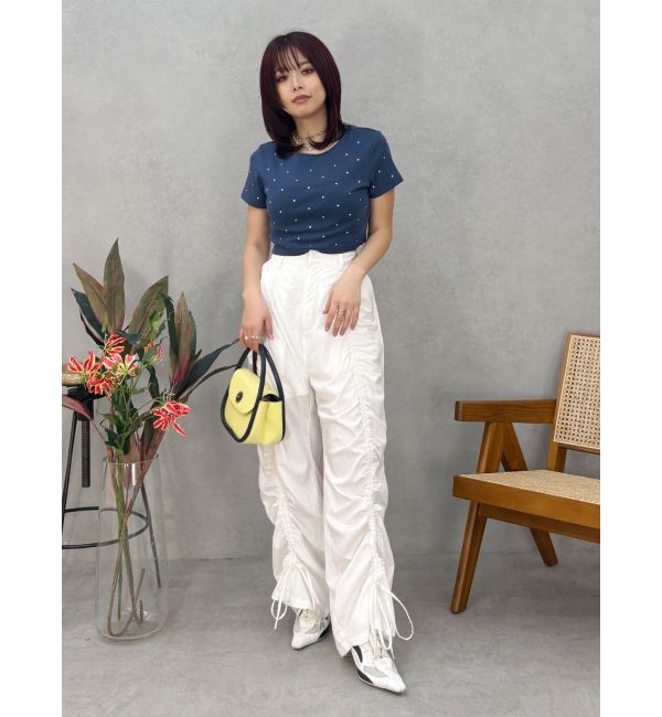 EVRIS「ラインストーンコンパクトＴシャツ」|Tシャツ・カットソー|