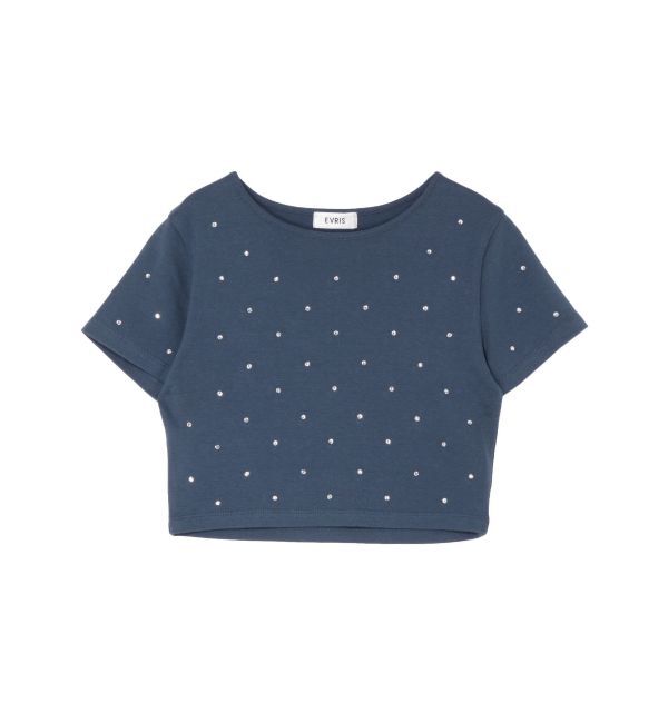 EVRIS「ラインストーンコンパクトＴシャツ」|Tシャツ・カットソー|