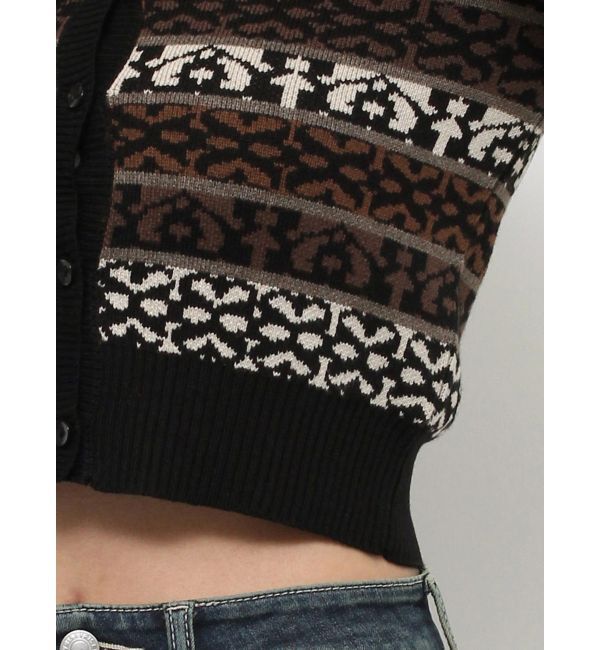 EVRIS「オリジナルジャガードショートニットカーディガン」|カーディガン|