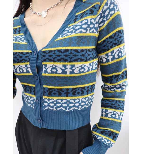 EVRIS「オリジナルジャガードショートニットカーディガン」|カーディガン|