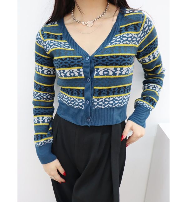 EVRIS「オリジナルジャガードショートニットカーディガン」|カーディガン|