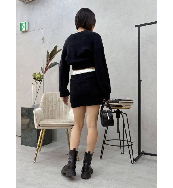 EVRIS「ダブルウエストファンシーヤーンミニスカート【セットアップ着用可能】」|スカート|