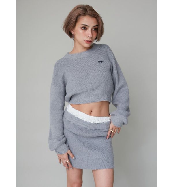 EVRIS「ダブルウエストファンシーヤーンミニスカート【セットアップ着用可能】」|スカート|