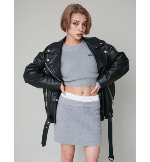 EVRIS「ダブルウエストファンシーヤーンミニスカート【セットアップ着用可能】」|スカート|