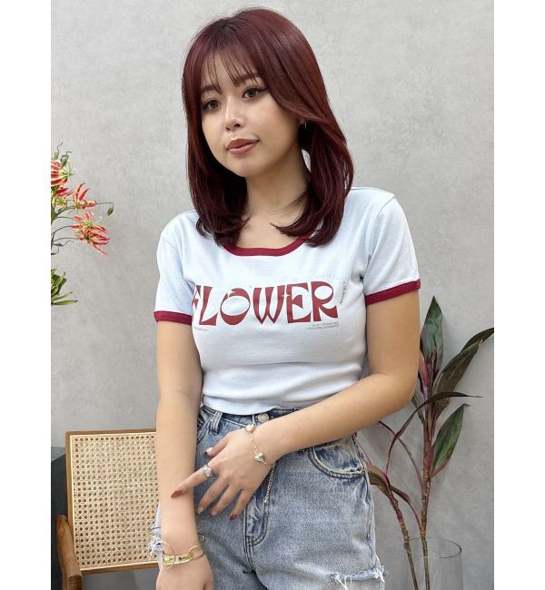 EVRIS「FLOWERストラップクロップドＴシャツ」|Tシャツ・カットソー|