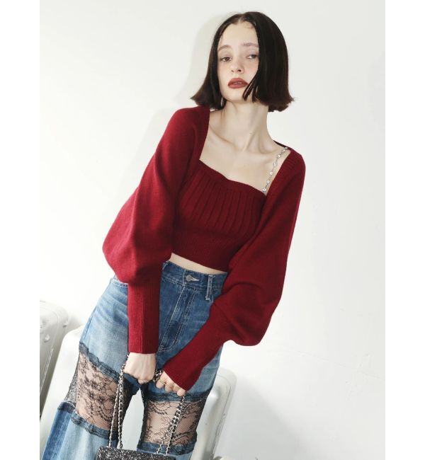 EVRIS「ビジューアンサンブルニットトップス」|ニット・セーター|