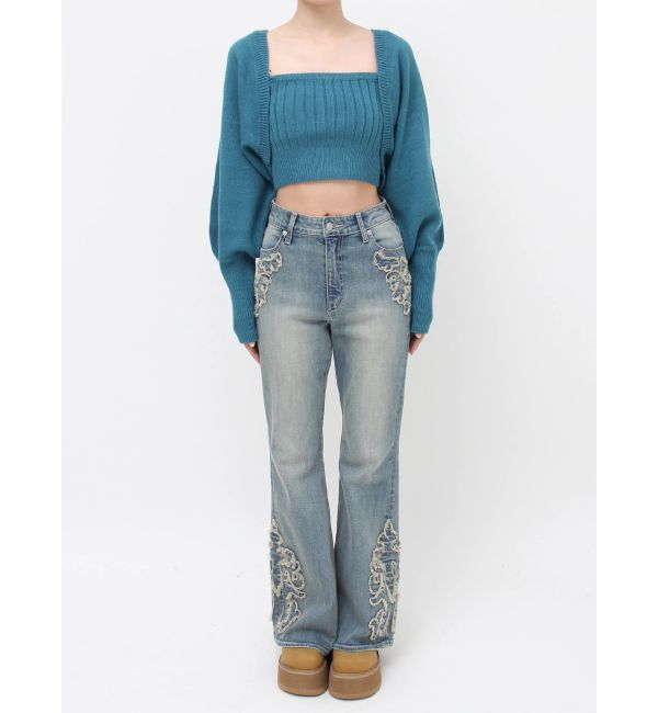 EVRIS「ビジューアンサンブルニットトップス」|ニット・セーター|