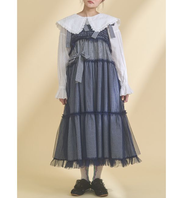 merry jenny「チュールリボンキャミワンピース」|ワンピース|ネイビー