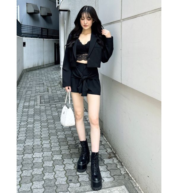 GYDA「ウエストデザインスカートライクショートパンツ【SETUP着用可】」|スカート|