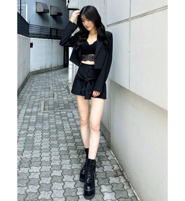 GYDA「ウエストデザインスカートライクショートパンツ【SETUP着用可】」|スカート|