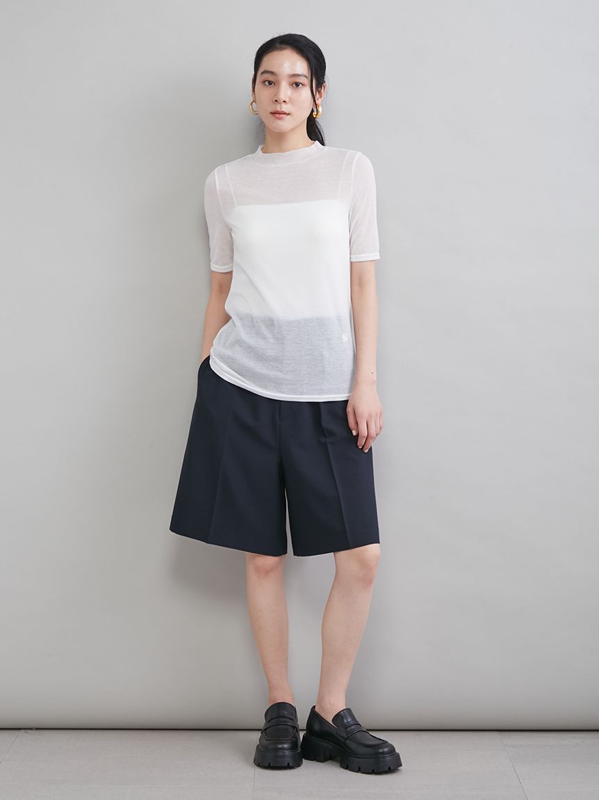 Mila Owen「ウールテンセルハーフスリーブシアーＴ」|Tシャツ・カットソー|