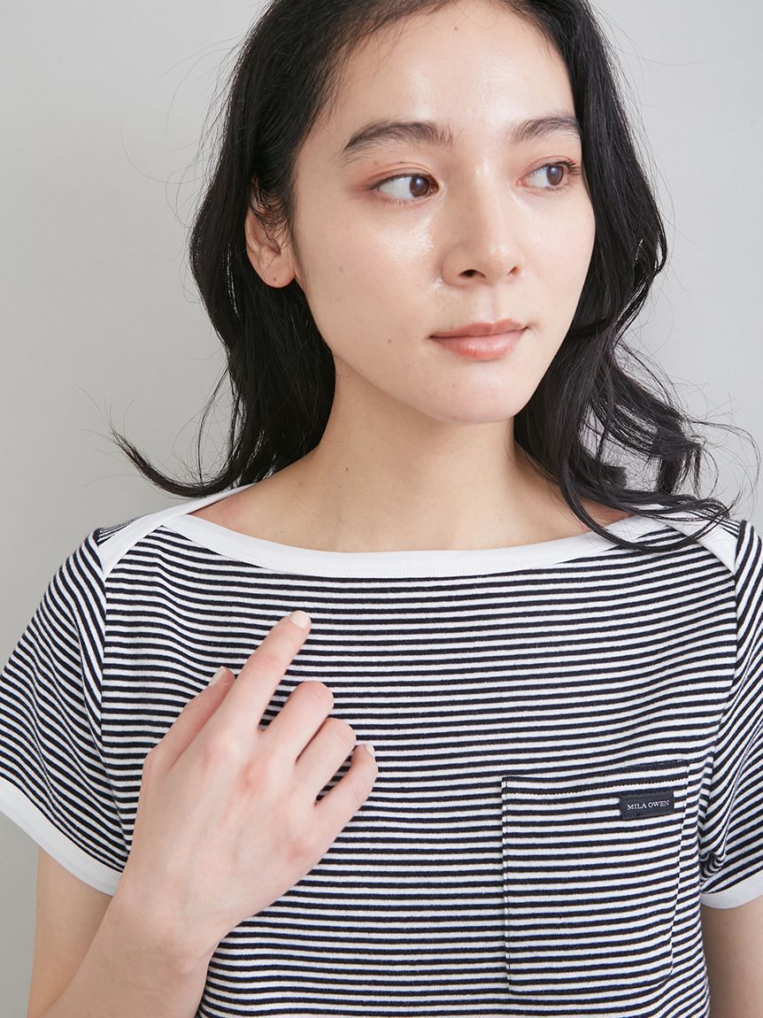 Mila Owen「ボートネックコンパクトＴシャツ」|Tシャツ・カットソー|