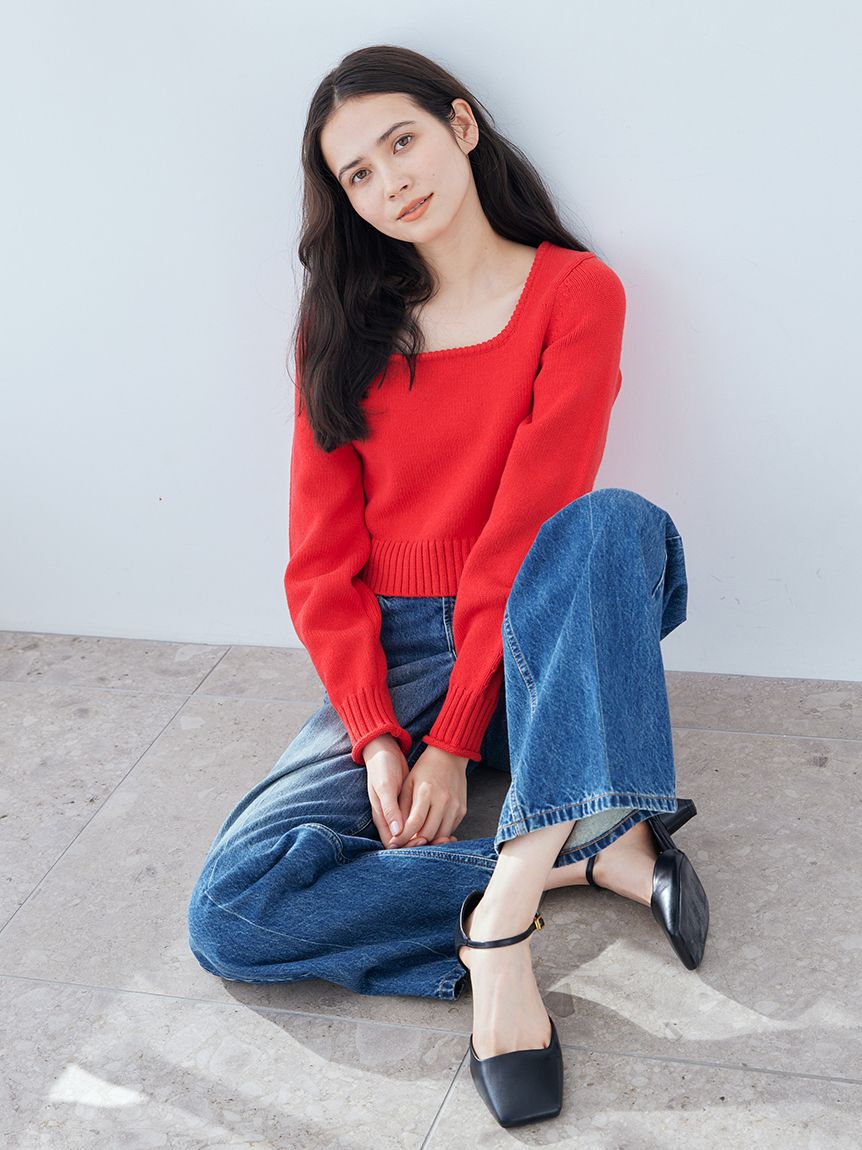 Mila Owen「スクエアネックニット」|ニット・セーター|