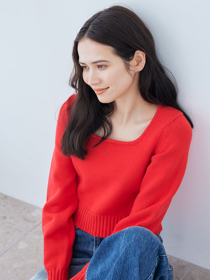 Mila Owen「スクエアネックニット」|ニット・セーター|