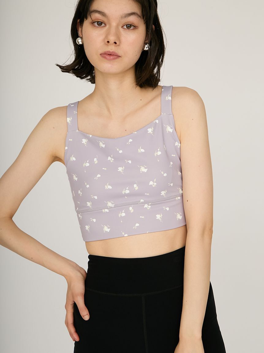 emmi yoga「ディフォームフラワーブラトップ」|キャミソール|GRY