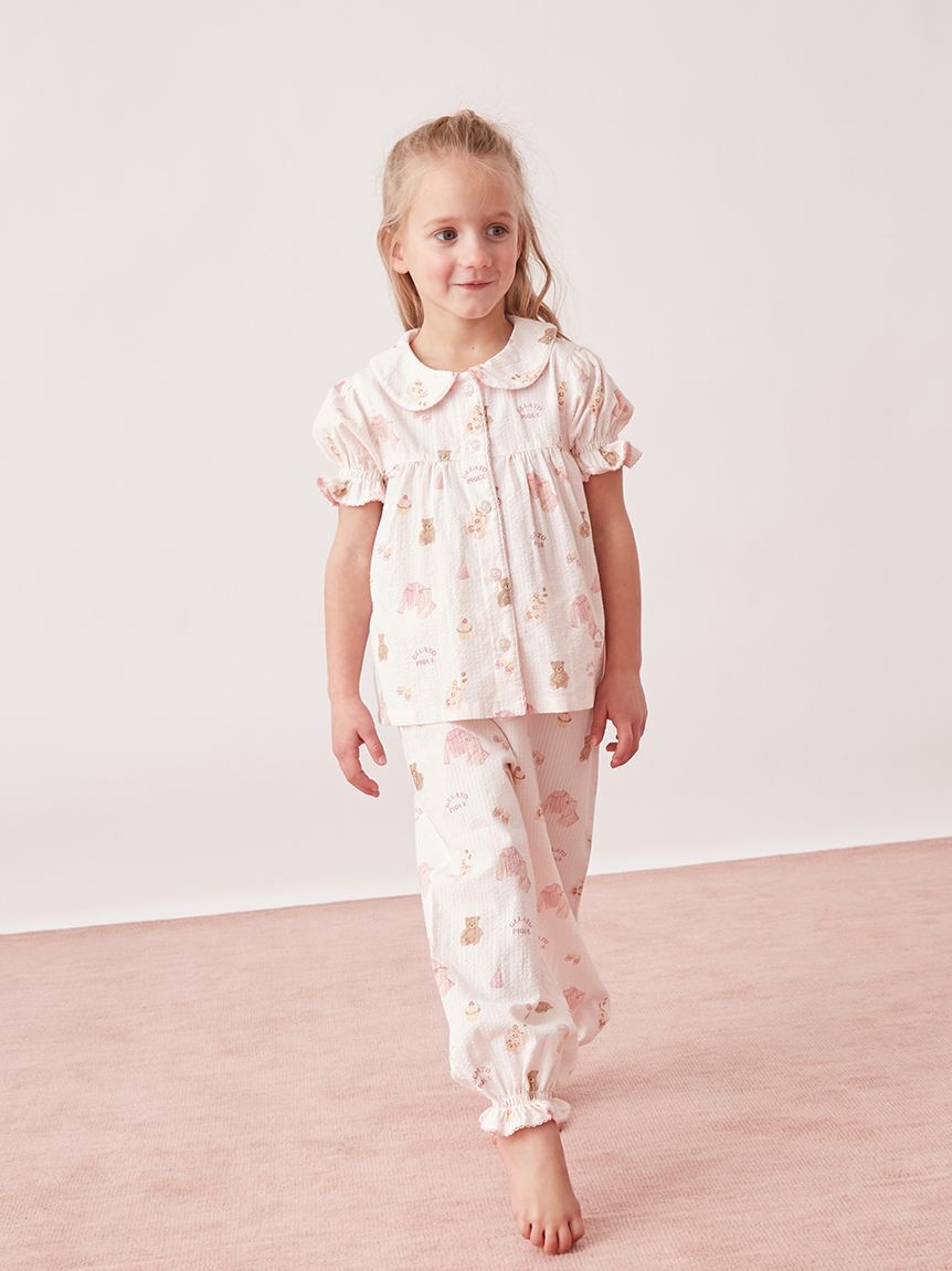 GELATO PIQUE KIDS & BABY「【KIDS】パジャマパーティー柄シャーリングロングパンツ」|ルームウェア|