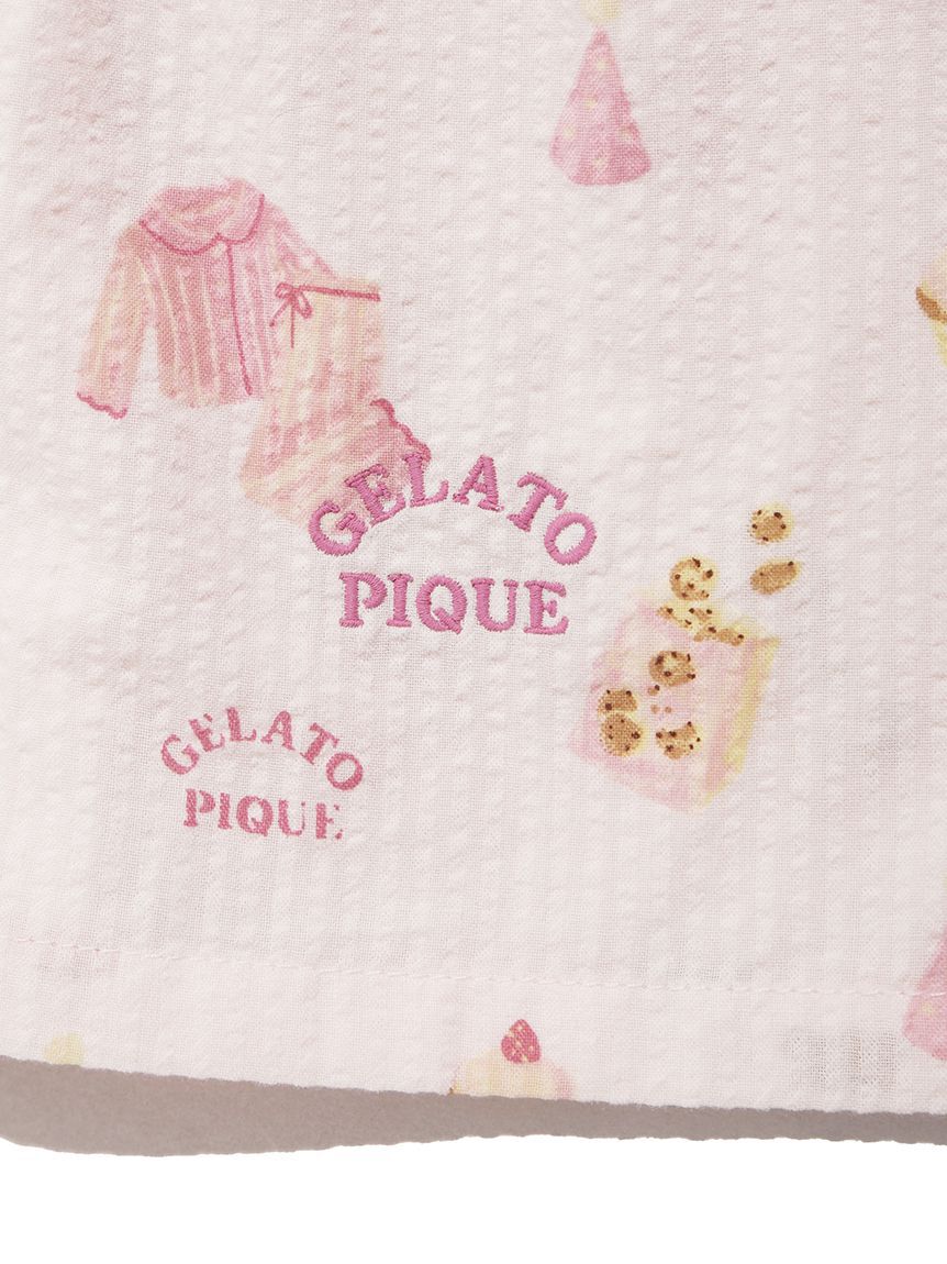 GELATO PIQUE KIDS & BABY「【KIDS】パジャマパーティー柄シャーリングシャツ」|シャツ・ブラウス|
