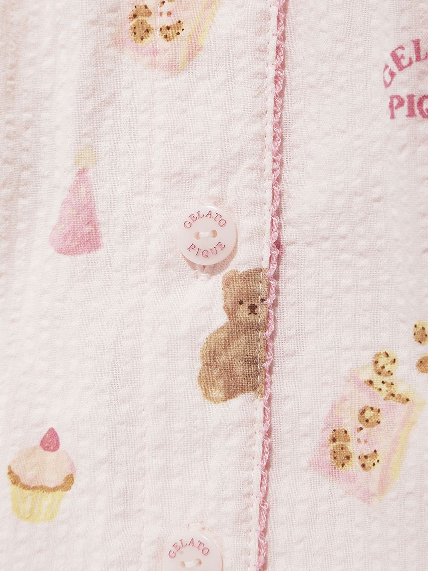 GELATO PIQUE KIDS & BABY「【KIDS】パジャマパーティー柄シャーリングシャツ」|シャツ・ブラウス|