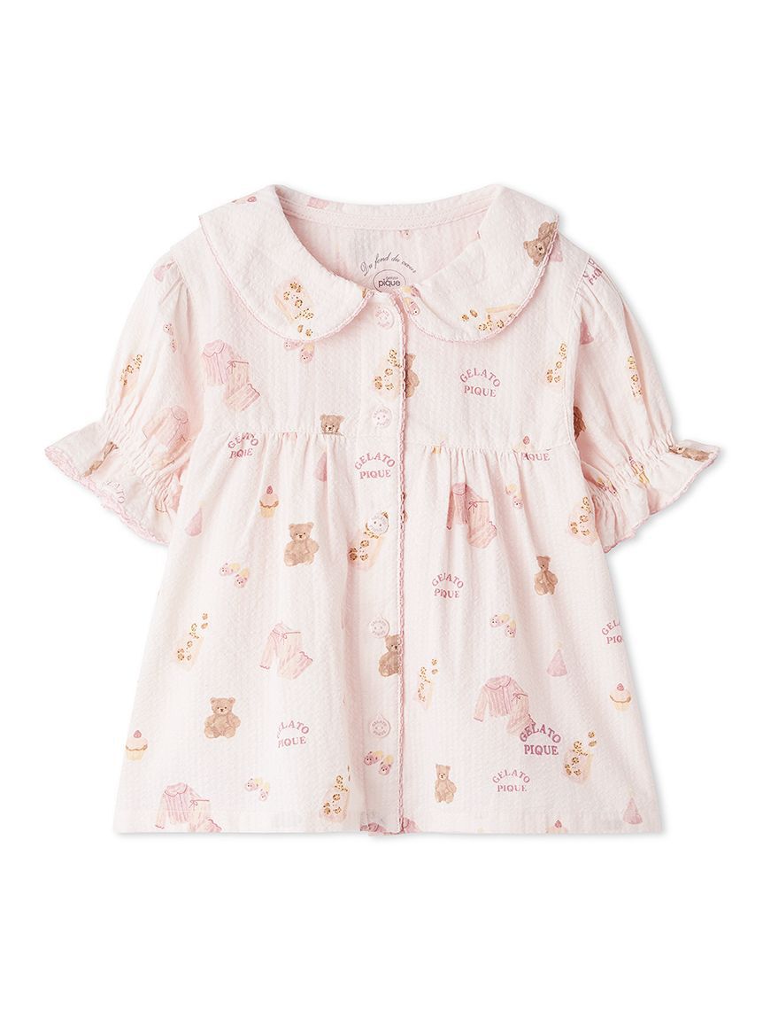 GELATO PIQUE KIDS & BABY「【KIDS】パジャマパーティー柄シャーリングシャツ」|シャツ・ブラウス|