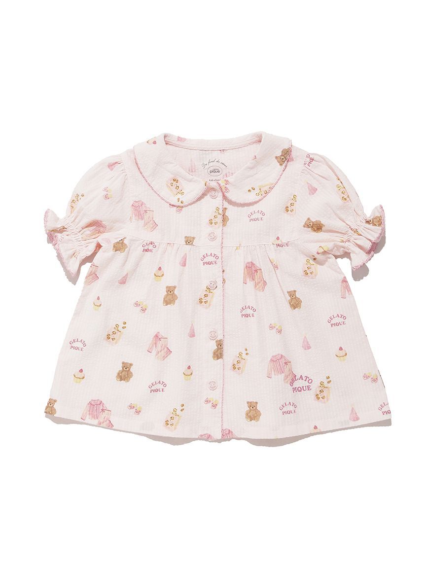 GELATO PIQUE KIDS & BABY「【KIDS】パジャマパーティー柄シャーリングシャツ」|シャツ・ブラウス|