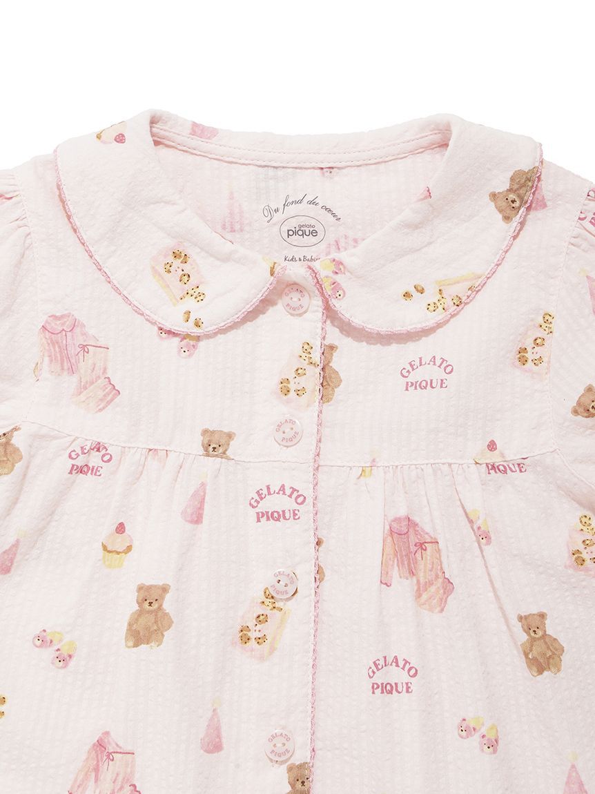 GELATO PIQUE KIDS & BABY「【KIDS】パジャマパーティー柄シャーリングシャツ」|シャツ・ブラウス|