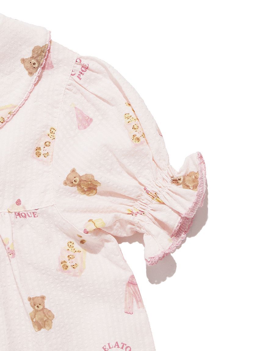 GELATO PIQUE KIDS & BABY「【KIDS】パジャマパーティー柄シャーリングシャツ」|シャツ・ブラウス|