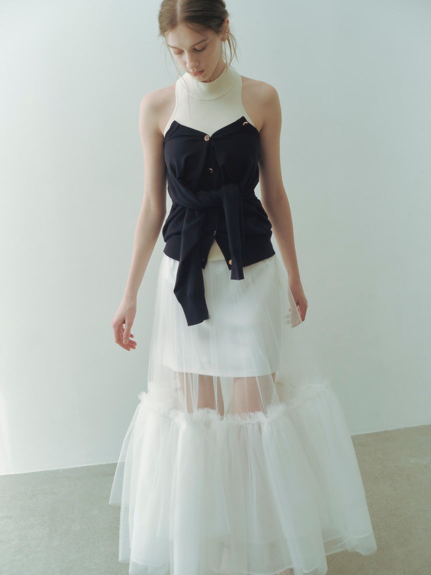 FRAY I.D「ボリュームギャザーチュールスカート」|スカート|WHT
