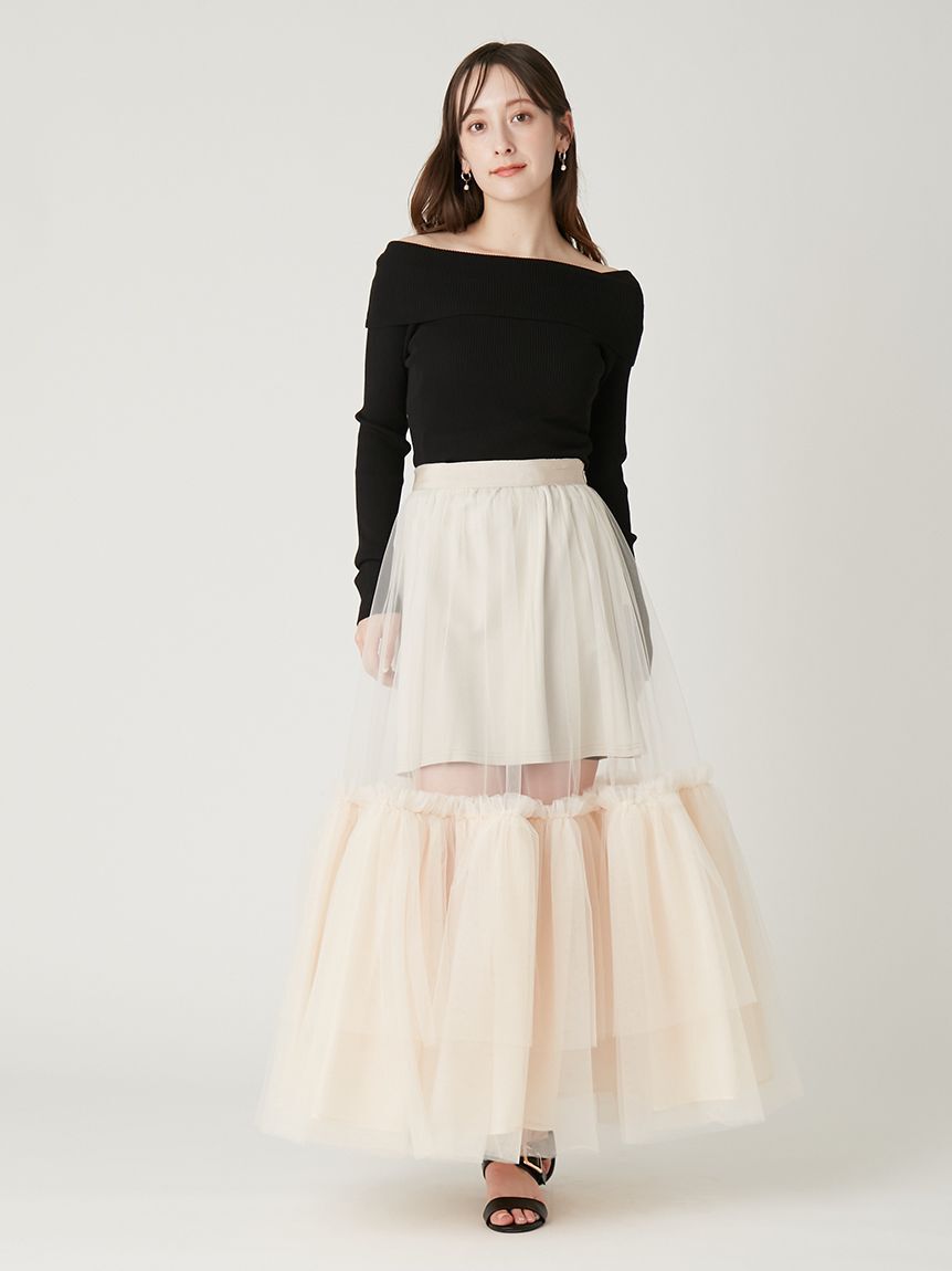 FRAY I.D「ボリュームギャザーチュールスカート」|スカート|