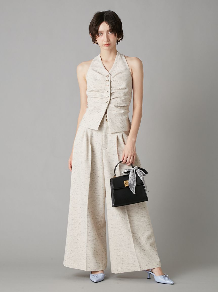 LILY BROWN「オーナメント釦2タックパンツ」|チノ|