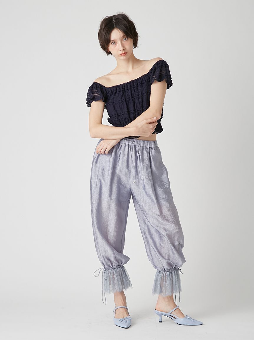 LILY BROWN「エアリーバルーンレースパンツ」|チノ|