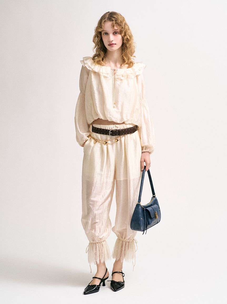 LILY BROWN「エアリーバルーンレースパンツ」|チノ|