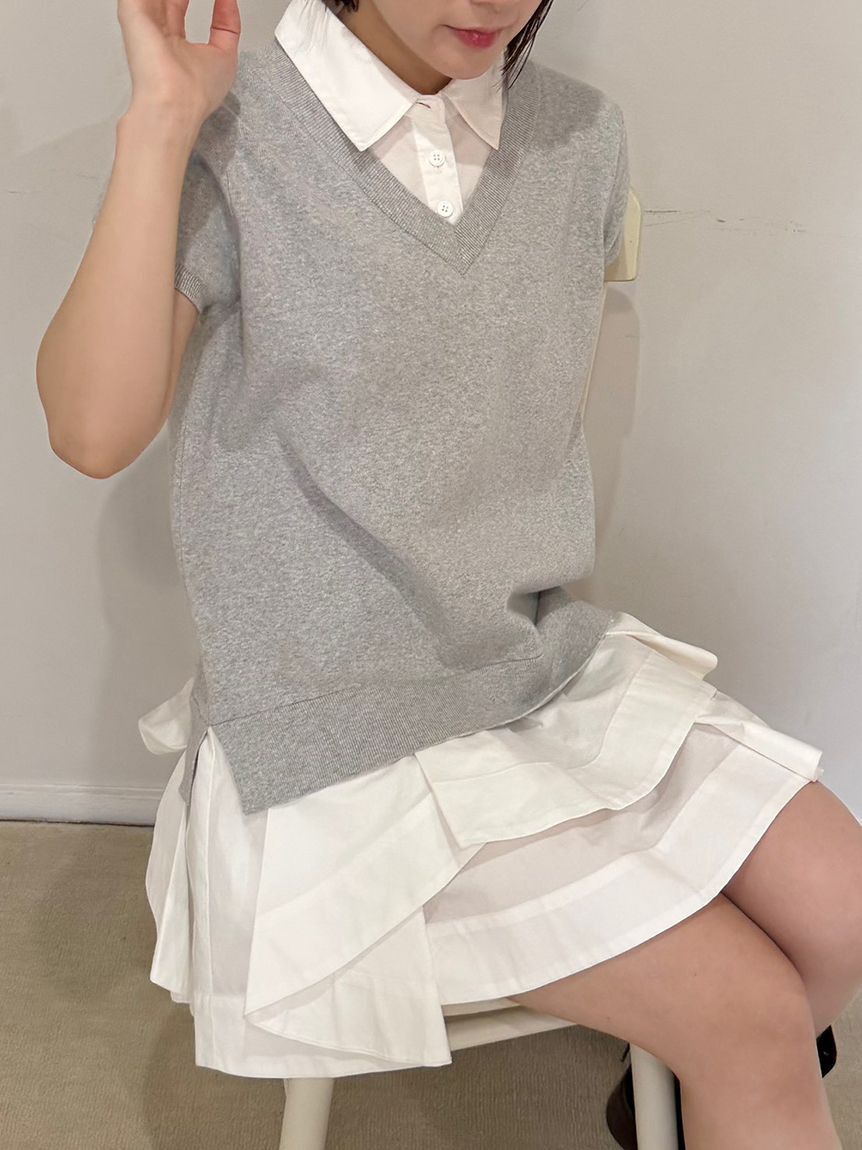 LILY BROWN「シャツドッキングラッフルワンピース」|ワンピース|