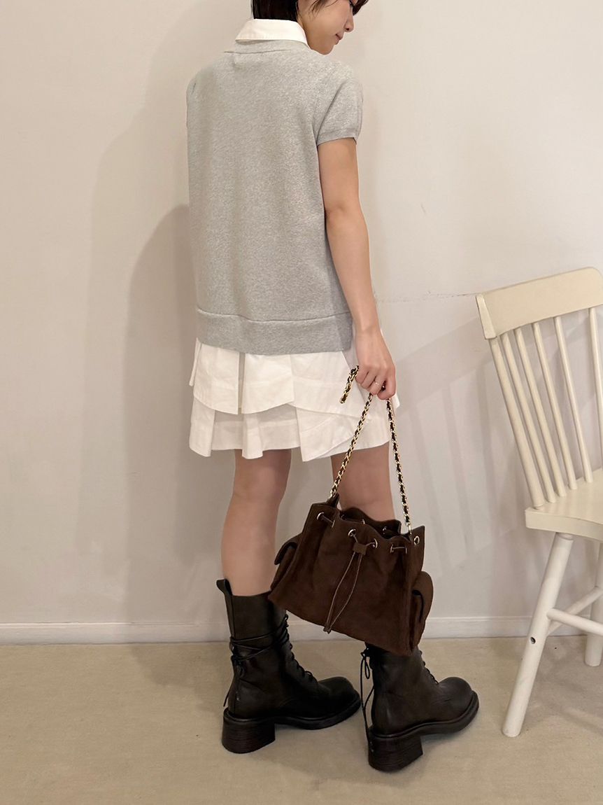 LILY BROWN「シャツドッキングラッフルワンピース」|ワンピース|