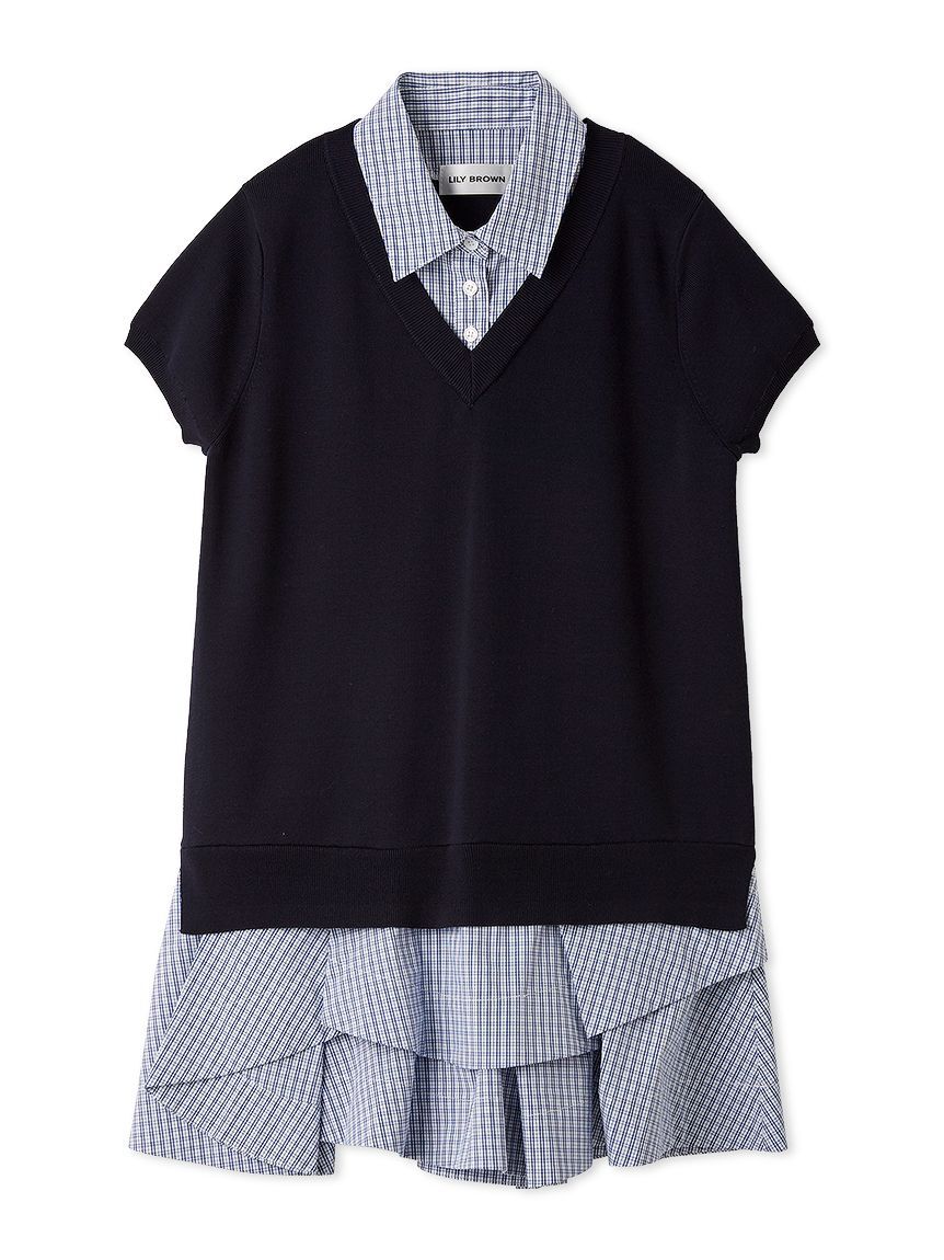 LILY BROWN「シャツドッキングラッフルワンピース」|ワンピース|
