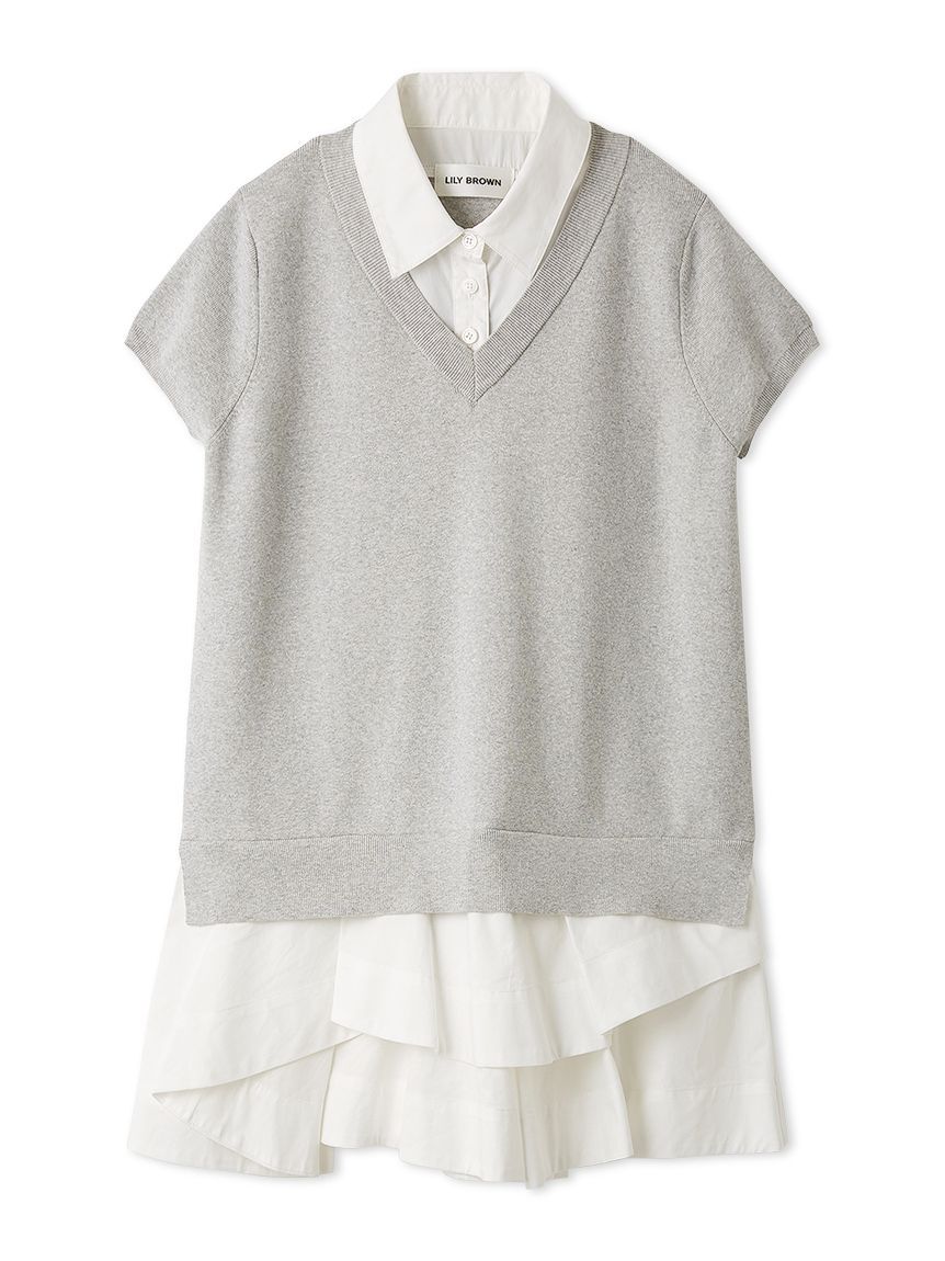 LILY BROWN「シャツドッキングラッフルワンピース」|ワンピース|