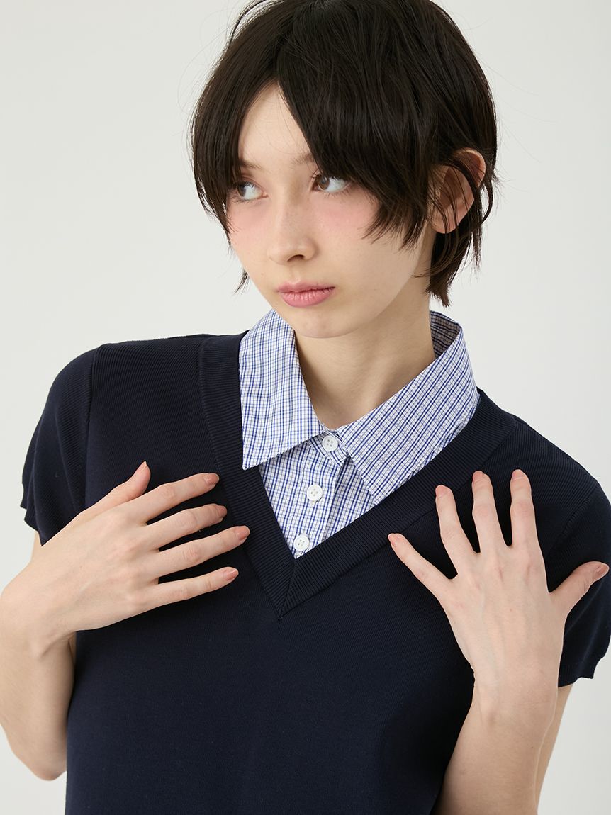 LILY BROWN「シャツドッキングラッフルワンピース」|ワンピース|