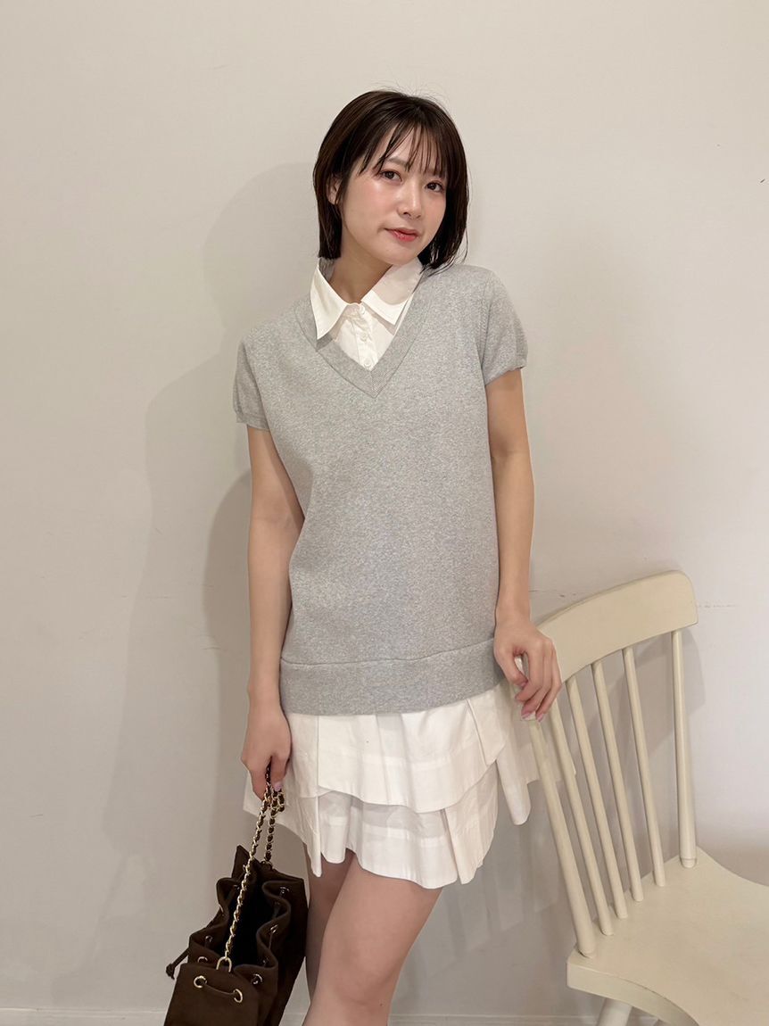 LILY BROWN「シャツドッキングラッフルワンピース」|ワンピース|