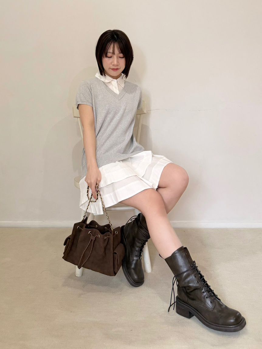 LILY BROWN「シャツドッキングラッフルワンピース」|ワンピース|