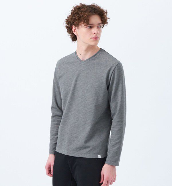MACKINTOSH PHILOSOPHY「ストレッチミラノリブ VネックロンＴ」|Tシャツ・カットソー|グレー
